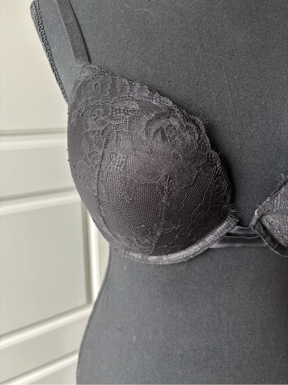 Victoria's Secret Black Lace Padded Bra with Sheer Lace Back - Picture 3 of 7